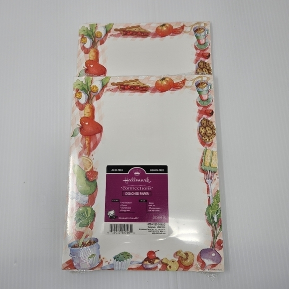 Hallmark Computer Paper 100 Sheets Food Themed Picnic Party Menu Invitations New - Picture 4 of 8